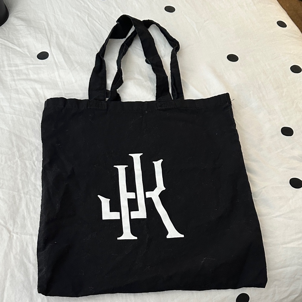 Black Tote Bag with White Jo Koy Logo